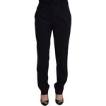 Dolce & Gabbana Black Tapered Women Wool Pants PAN74213 - 40