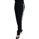 Dolce & Gabbana Black Tapered Women Wool Pants PAN74213 - 40