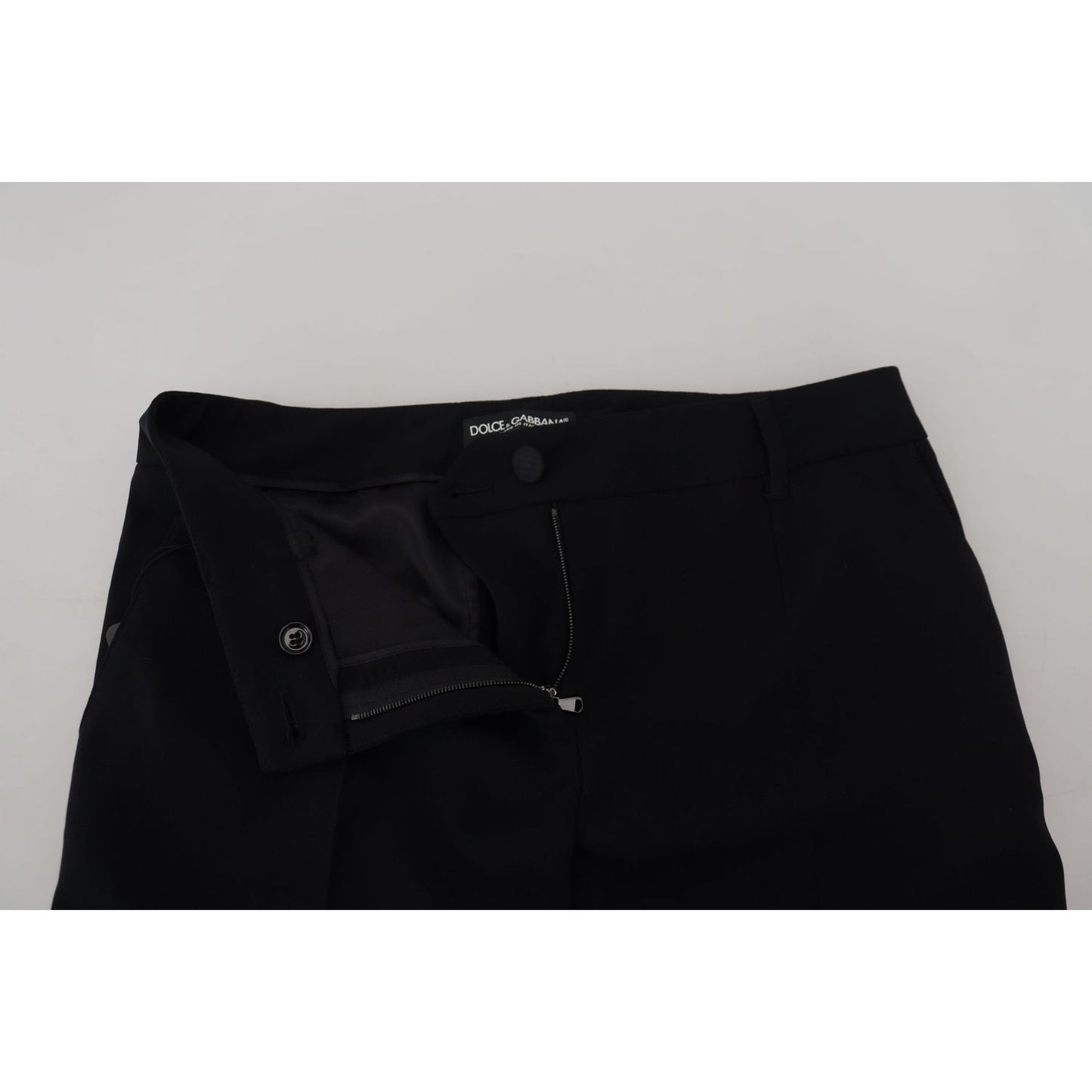 Dolce & Gabbana Black Tapered Women Wool Pants PAN74213 - 40