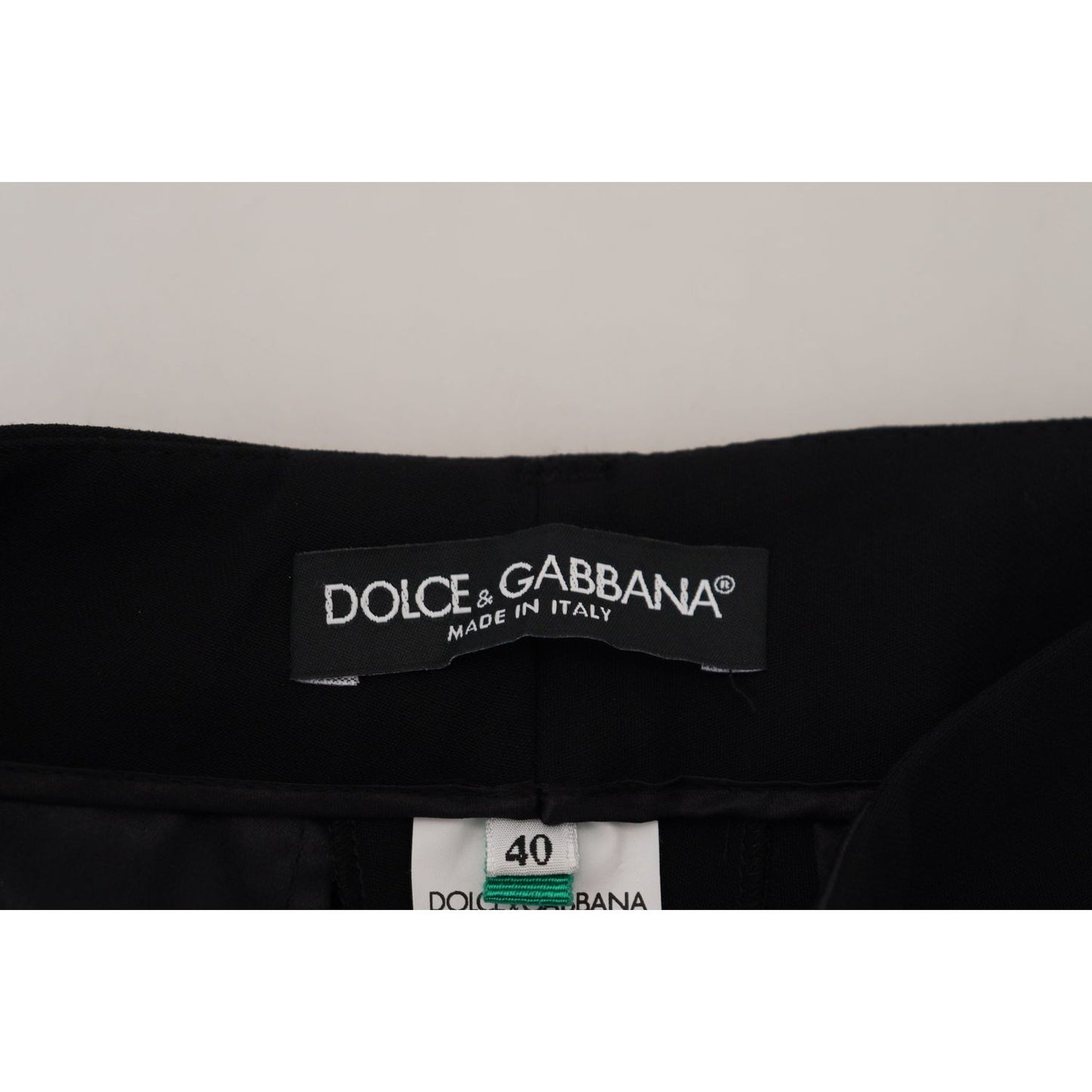 Dolce & Gabbana Black Tapered Women Wool Pants PAN74213 - 40
