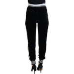 Dolce & Gabbana Black DG Logo Velvet Trouser Pants PAN74230 - 36