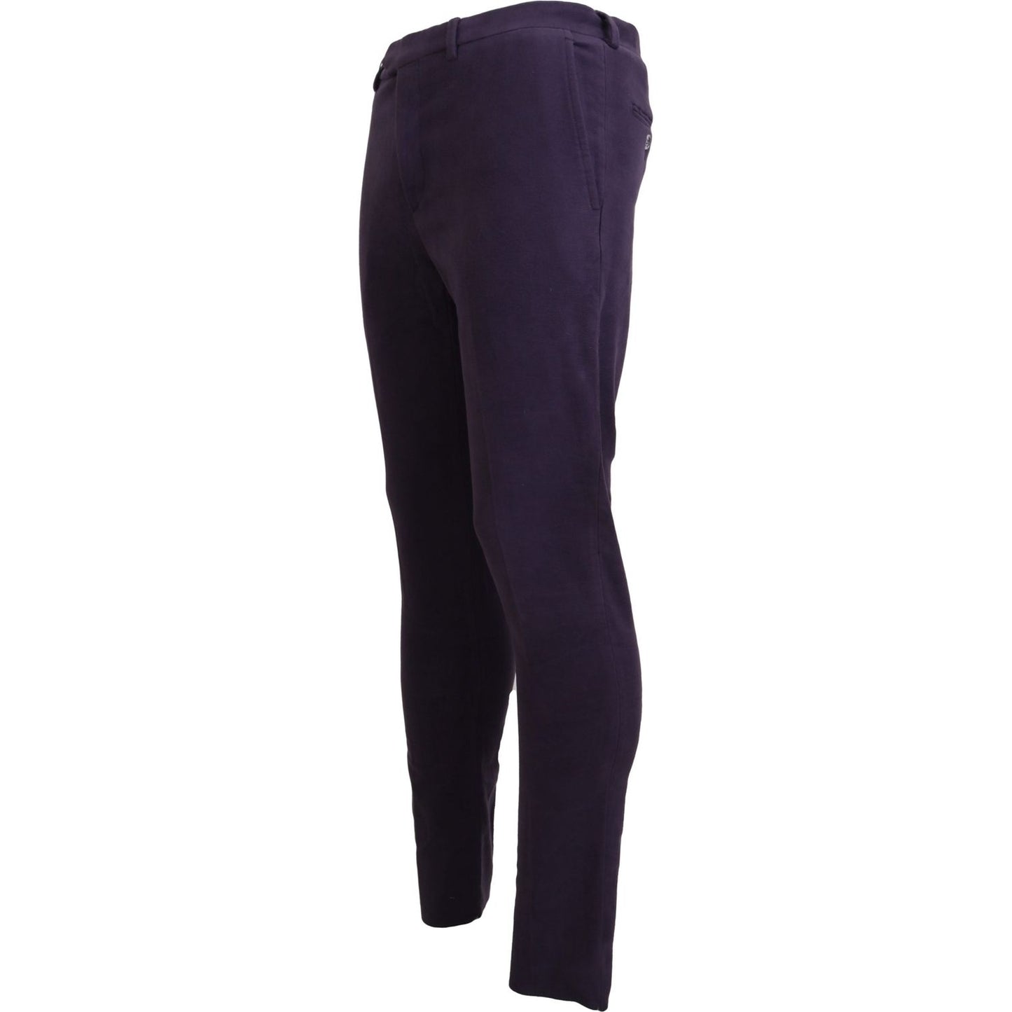 BENCIVENGA Purple Pure Cotton Tapered Mens Pants