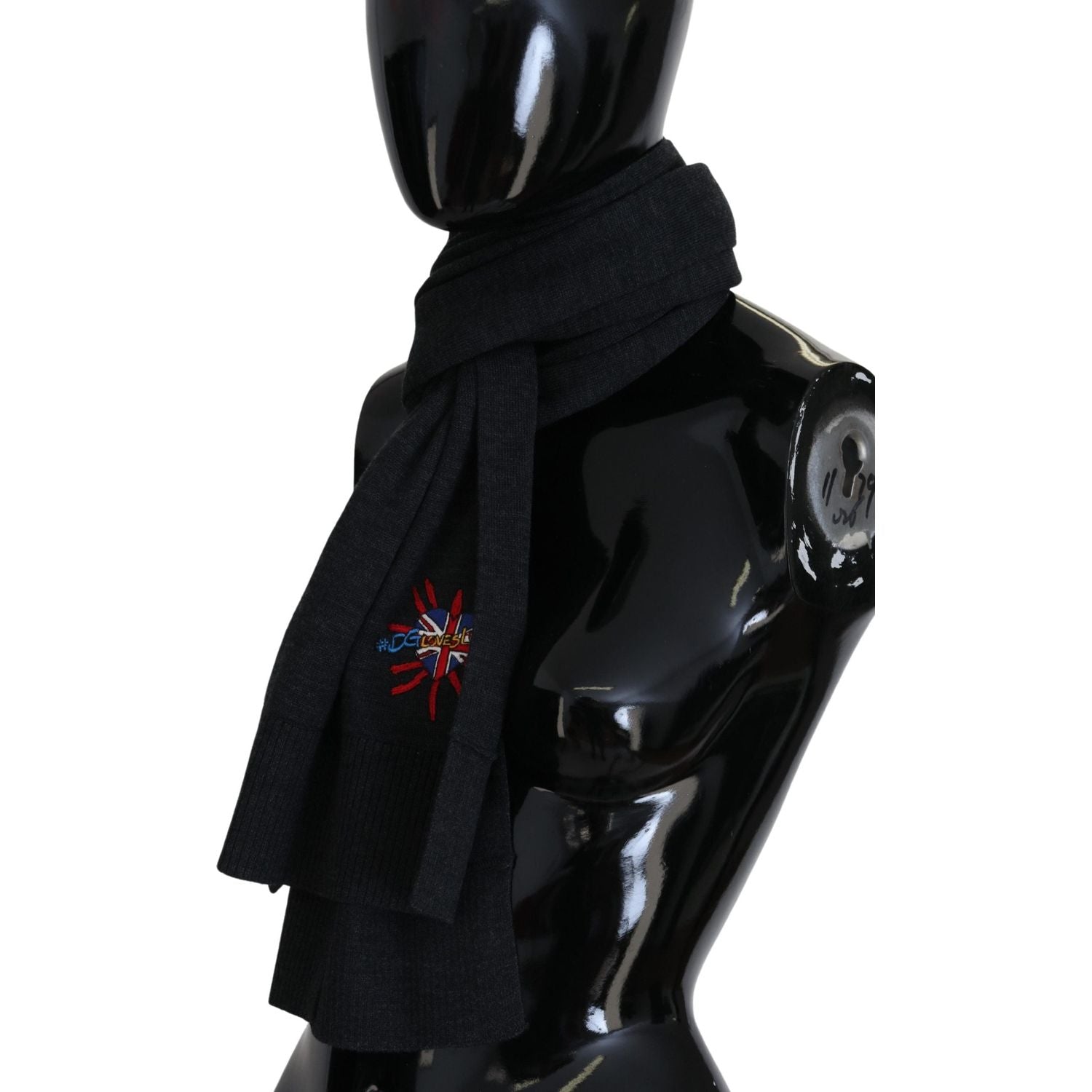 Dolce & Gabbana Black Sacred Heart #DGLovesLondon Wrap Scarf