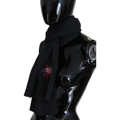 Dolce & Gabbana Black Sacred Heart #DGLovesLondon Wrap Scarf