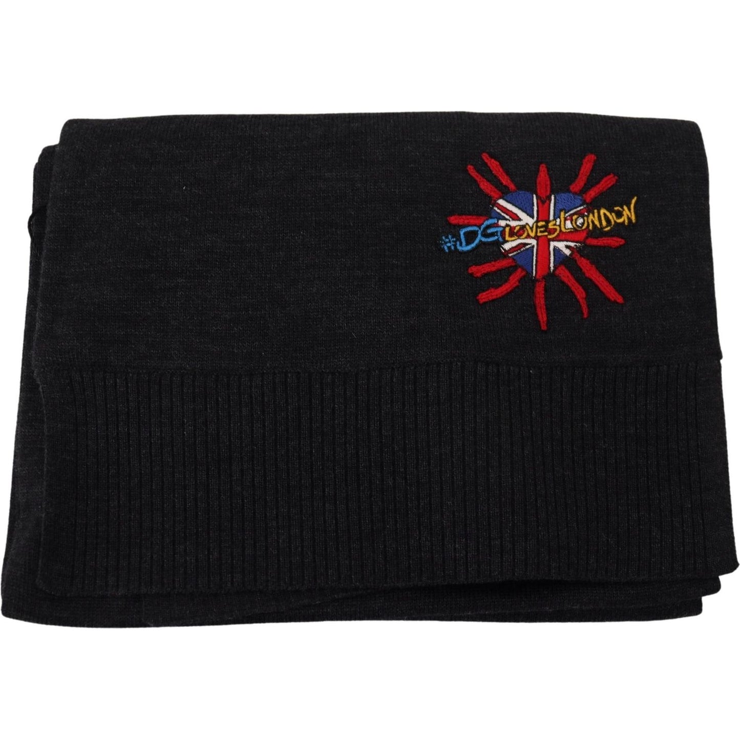 Dolce & Gabbana Black Sacred Heart #DGLovesLondon Wrap Scarf