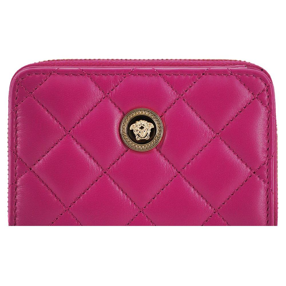Versace Elegant Purple Quilted Leather Wallet WOMAN WALLETS