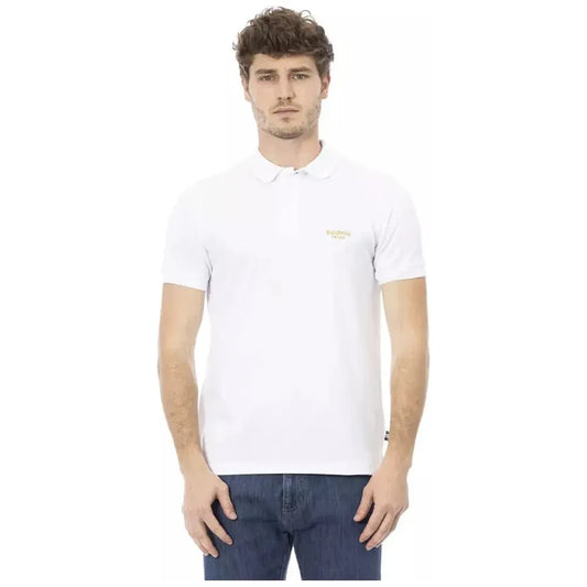 Baldinini Trend White Cotton Men Polo Shirt BA-23197-M