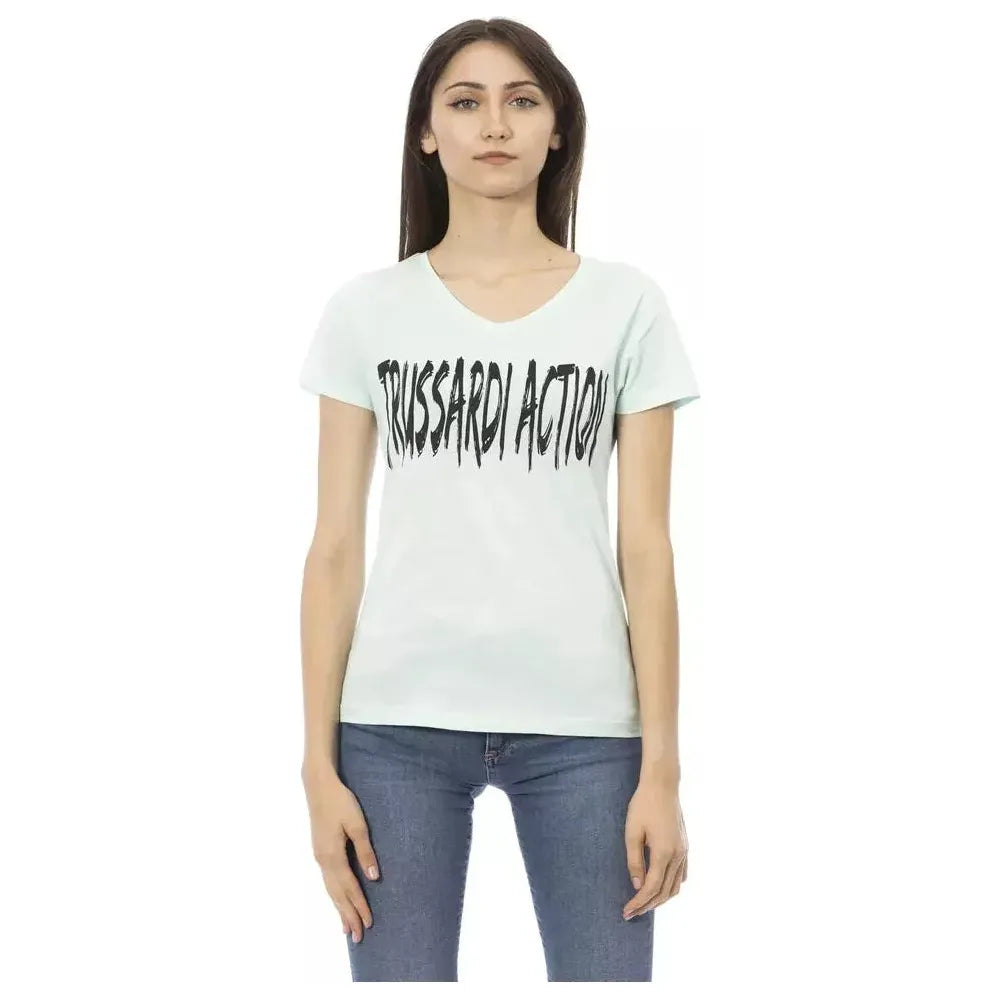 Trussardi Action Light Blue Cotton Women Top