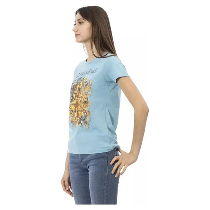 Trussardi Action Light Blue Cotton Women T-Shirt