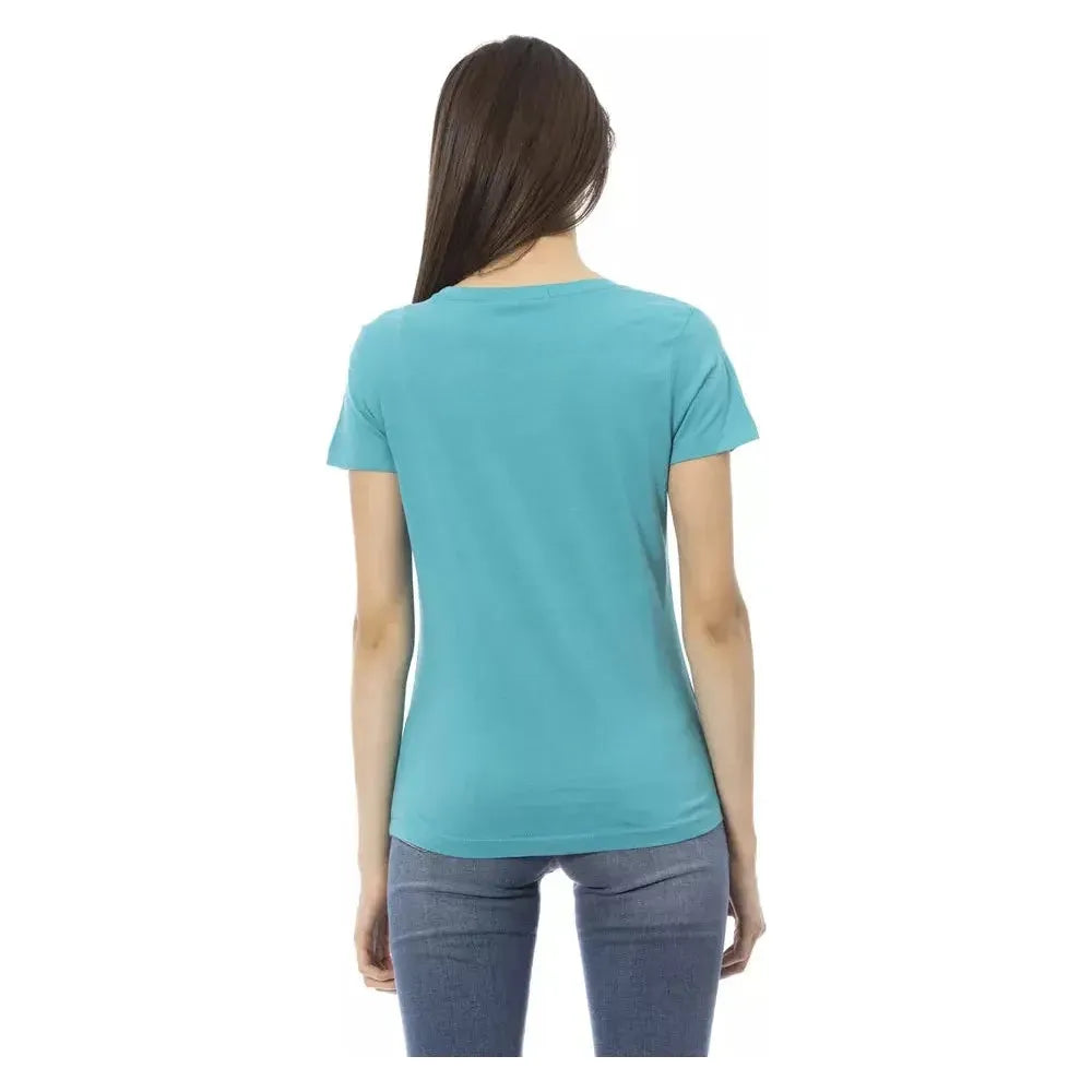 Trussardi Action Light Blue Cotton T-Shirt