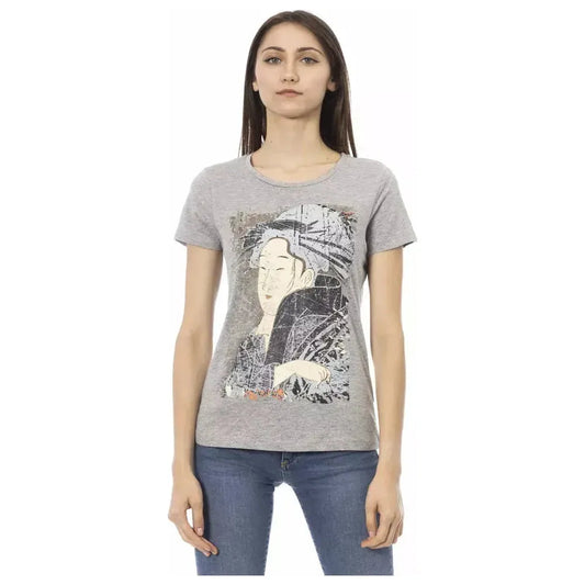 Trussardi Action Gray Cotton Women T-Shirt