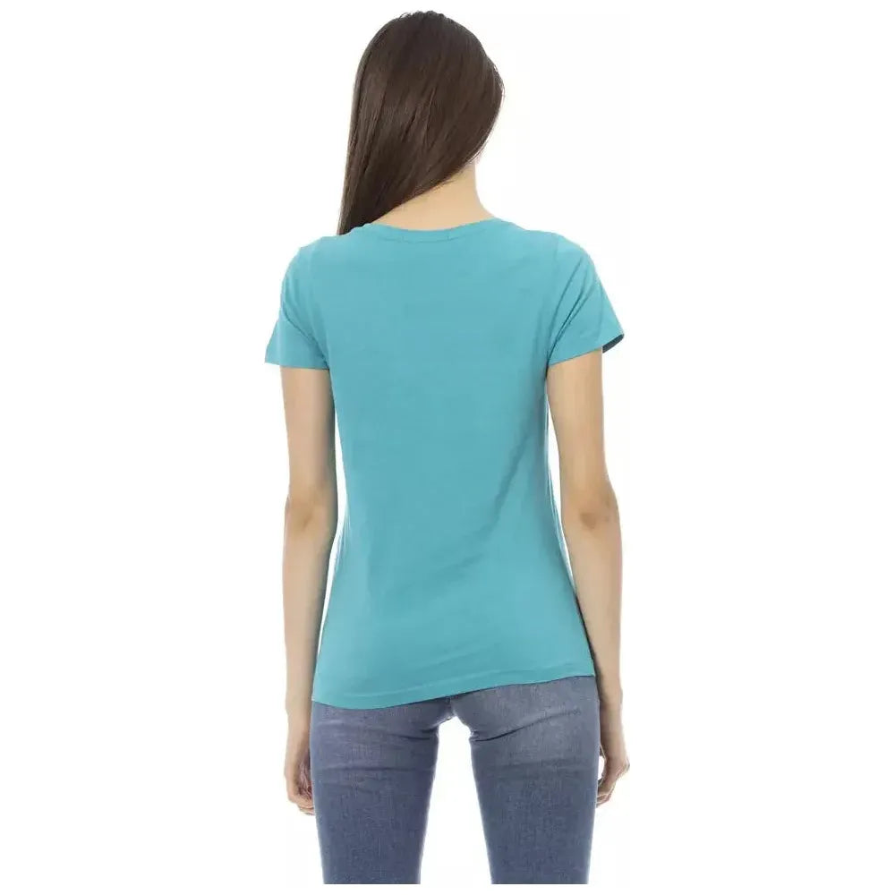 Trussardi Action Light Blue Cotton Women T-Shirt