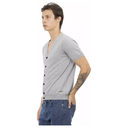 Baldinini Trend Gray Cotton Men Sweater