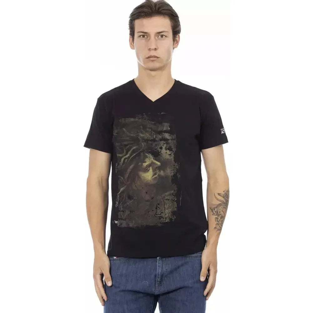 Trussardi Action Black Cotton T-Shirt