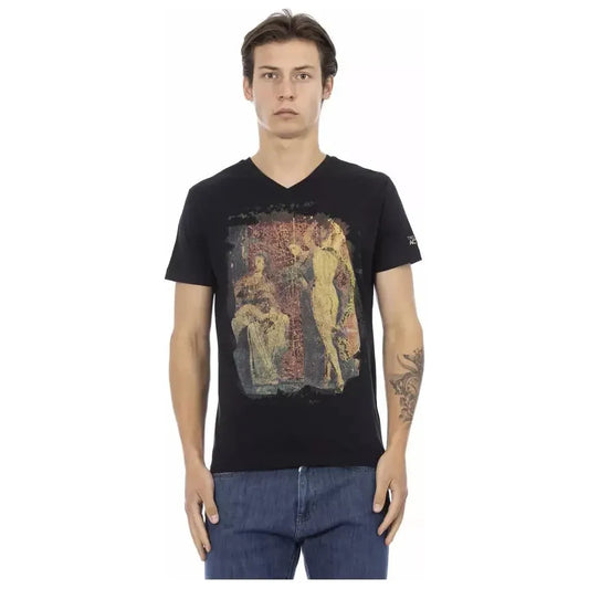 Trussardi Action Black Cotton Men T-Shirt TR-22878-L