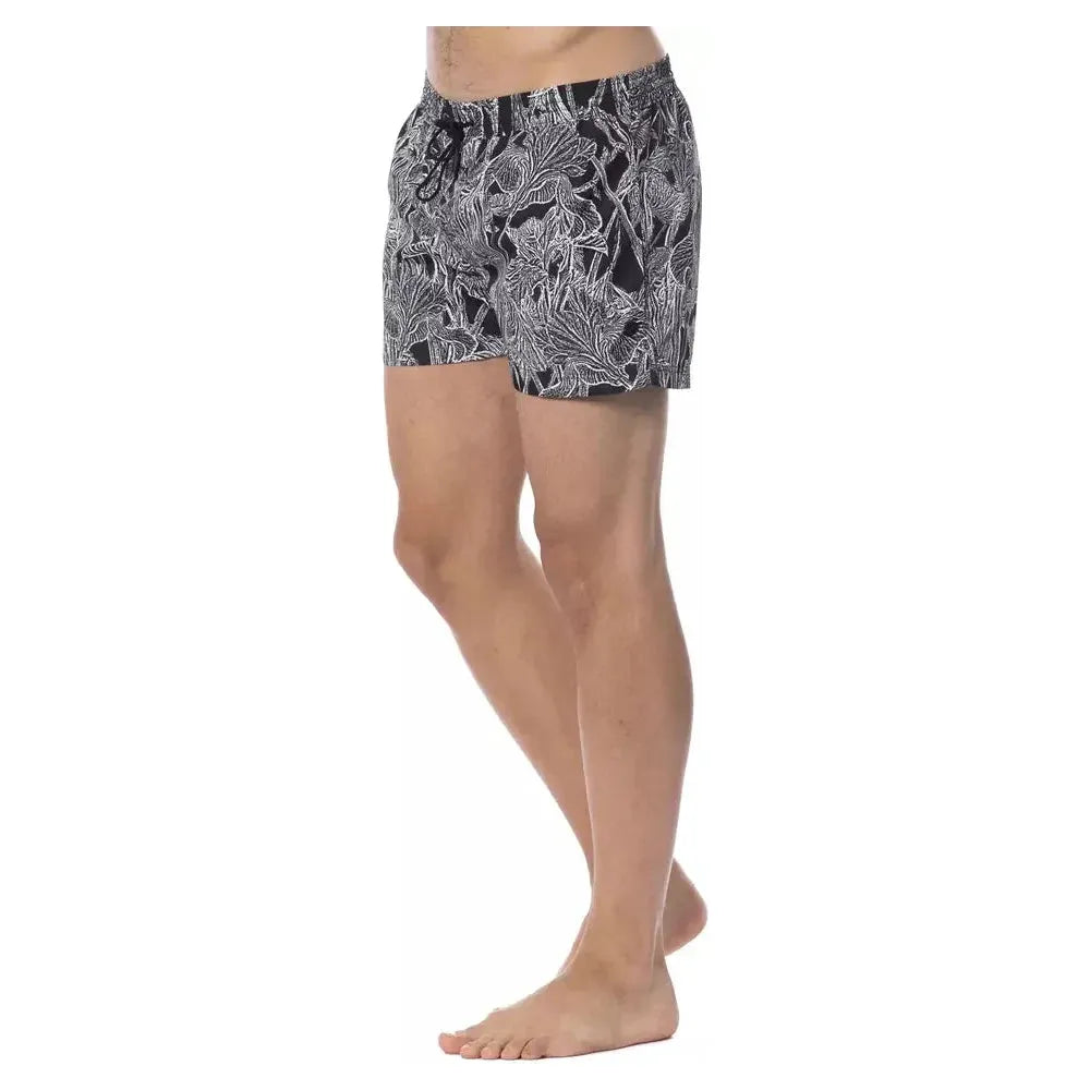 Roberto Cavalli Sport Black And White Polyester Swimwear