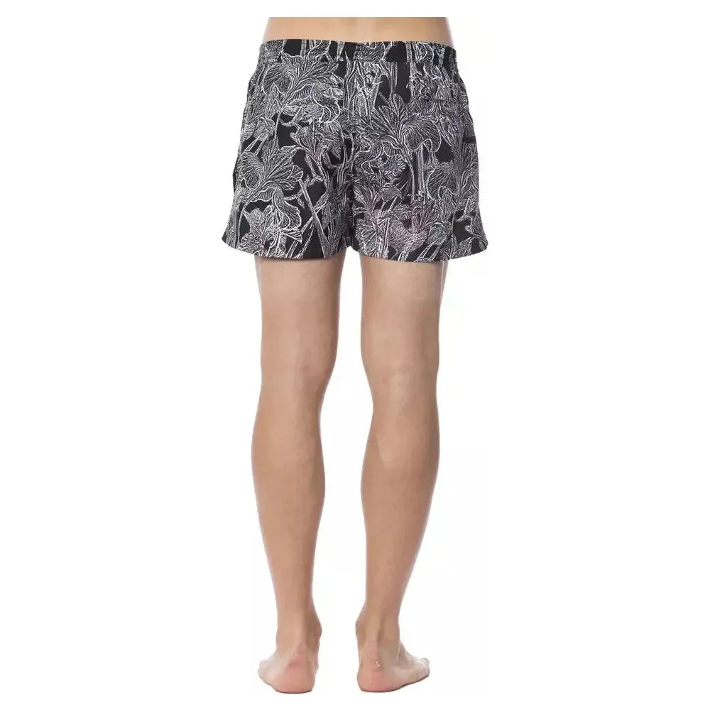 Roberto Cavalli Sport Black And White Polyester Swimwear