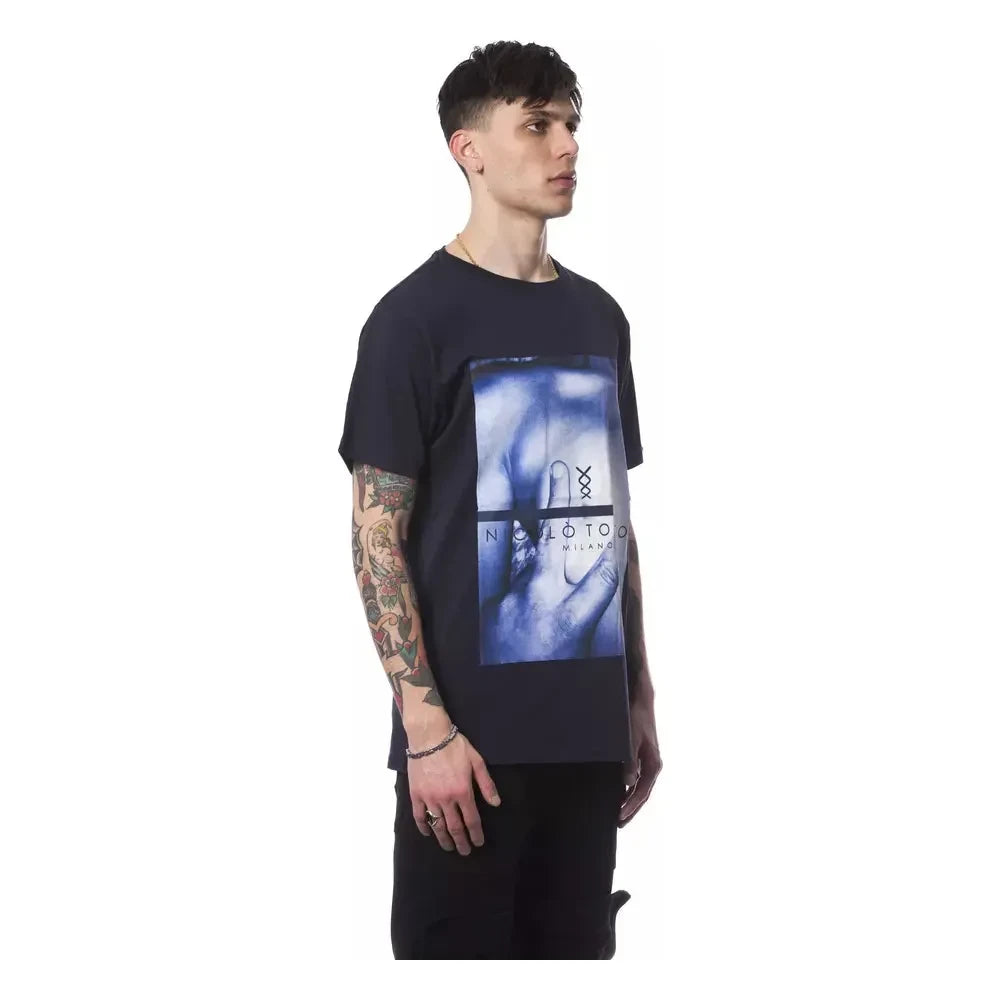 تي شيرت رجالي من القطن باللون الأزرق من نيكولو تونيتو