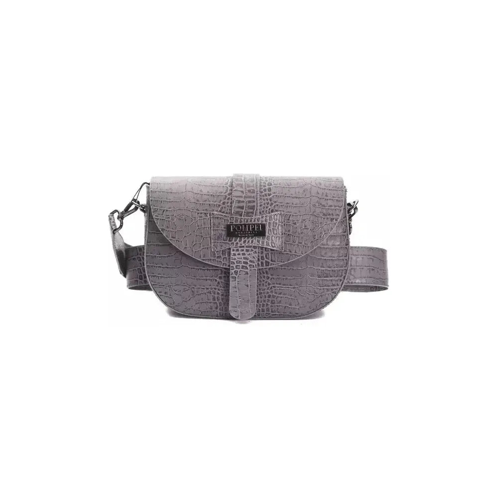Pompei Donatella Gray Leather Women Crossbody Bag PO-5821