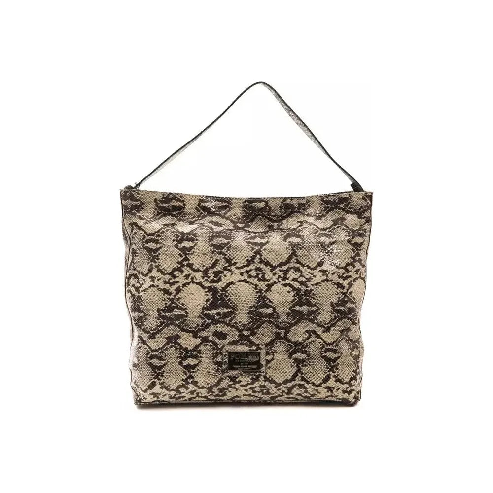 حقيبة كتف نسائية من الجلد الرمادي من بومبي دوناتيلا