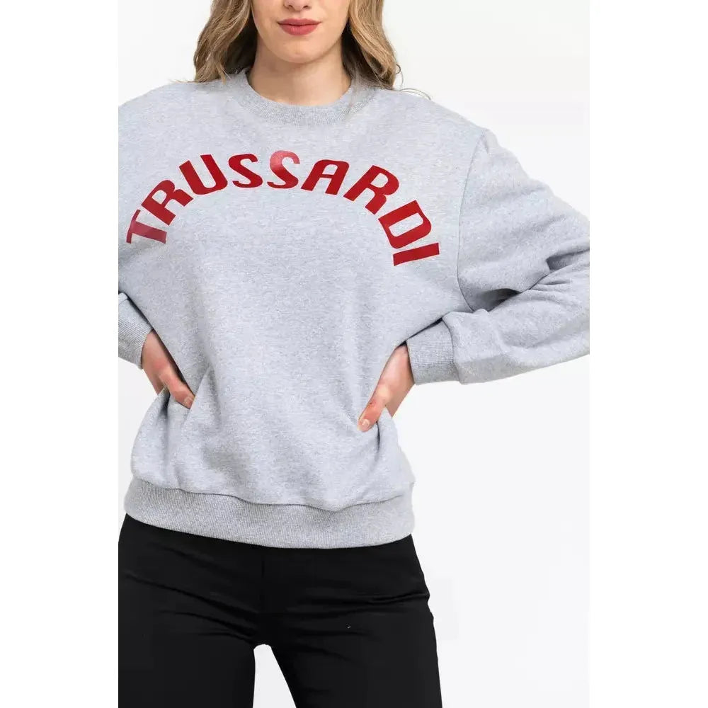 Trussardi Gray Cotton Women Sweatshirt