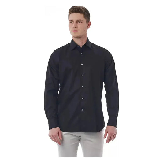 Bagutta Black Cotton Men Shirt BA-21003-IT44 | XS