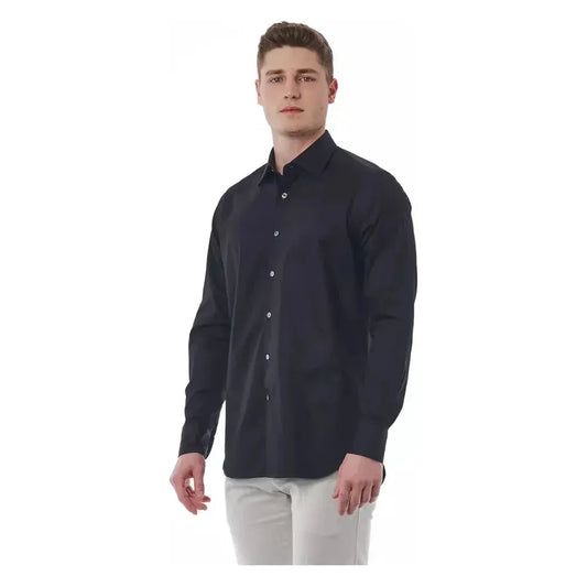 Bagutta Black Cotton Men Shirt BA-21003-IT44 | XS