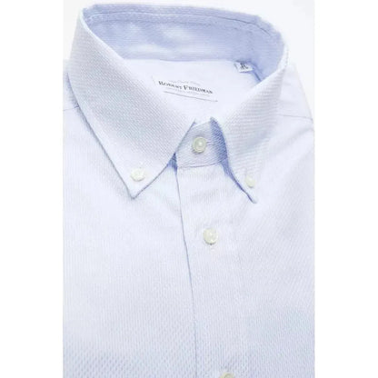 Robert Friedman Light Blue Cotton Men Shirt