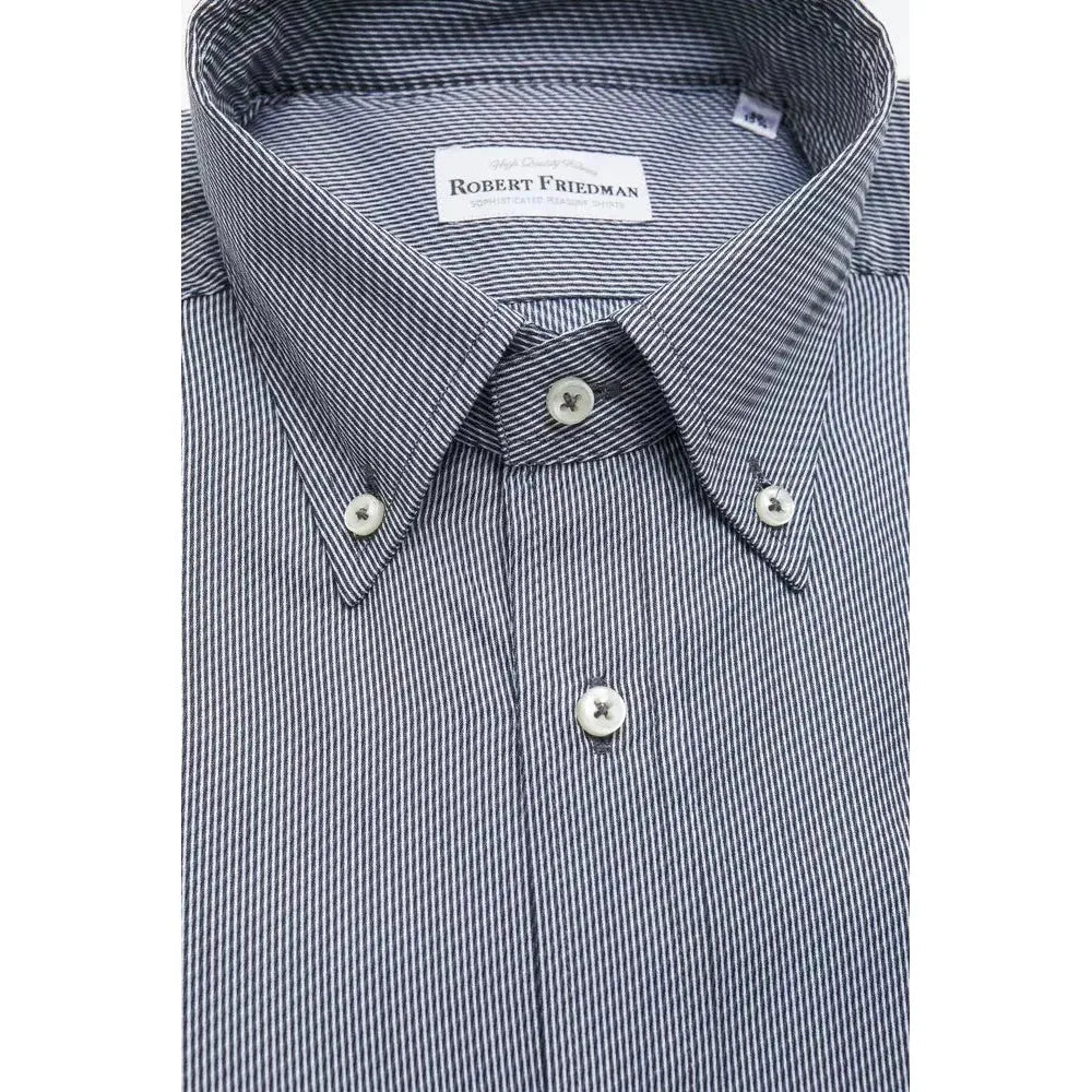 Robert Friedman Blue Cotton Men Shirt