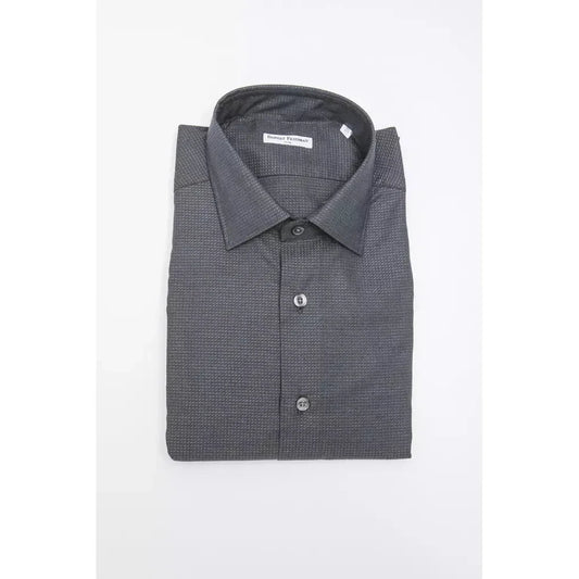 Robert Friedman Black Cotton Men Shirt RO-20386-M