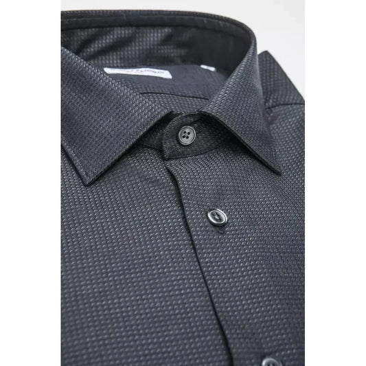 Robert Friedman Black Cotton Men Shirt RO-20386-M