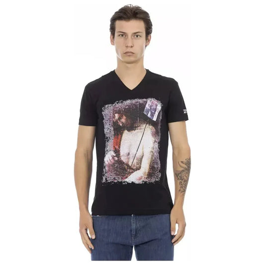 Trussardi Action Black Cotton Men T-Shirt TR-22847-S