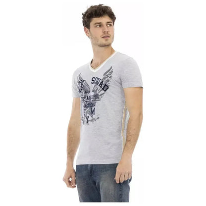 Trussardi Action Gray Cotton Men T-Shirt