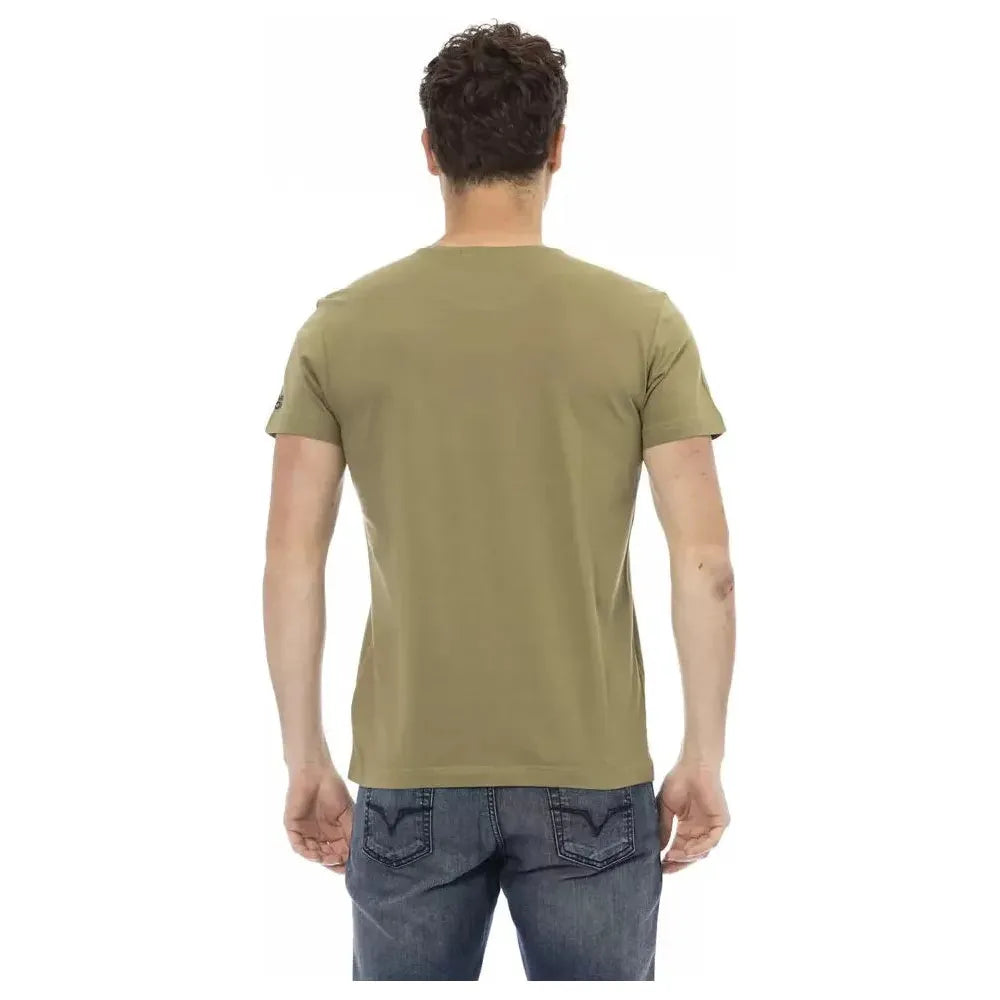 Trussardi Action Green Cotton Men T-Shirt TR-22765-L