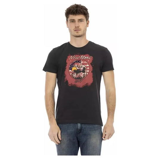 Trussardi Action Black Cotton Men T-Shirt TR-22763-XXL