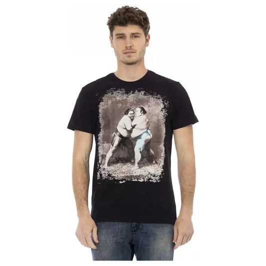 Trussardi Action Black Cotton Men T-Shirt TR-22695-M