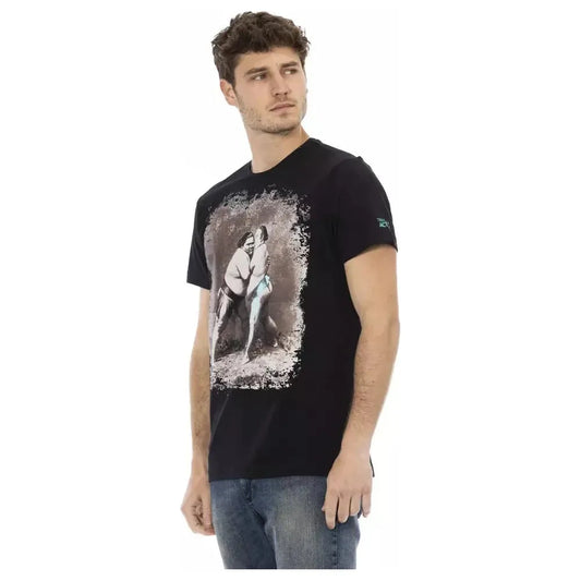 Trussardi Action Black Cotton Men T-Shirt TR-22695-M
