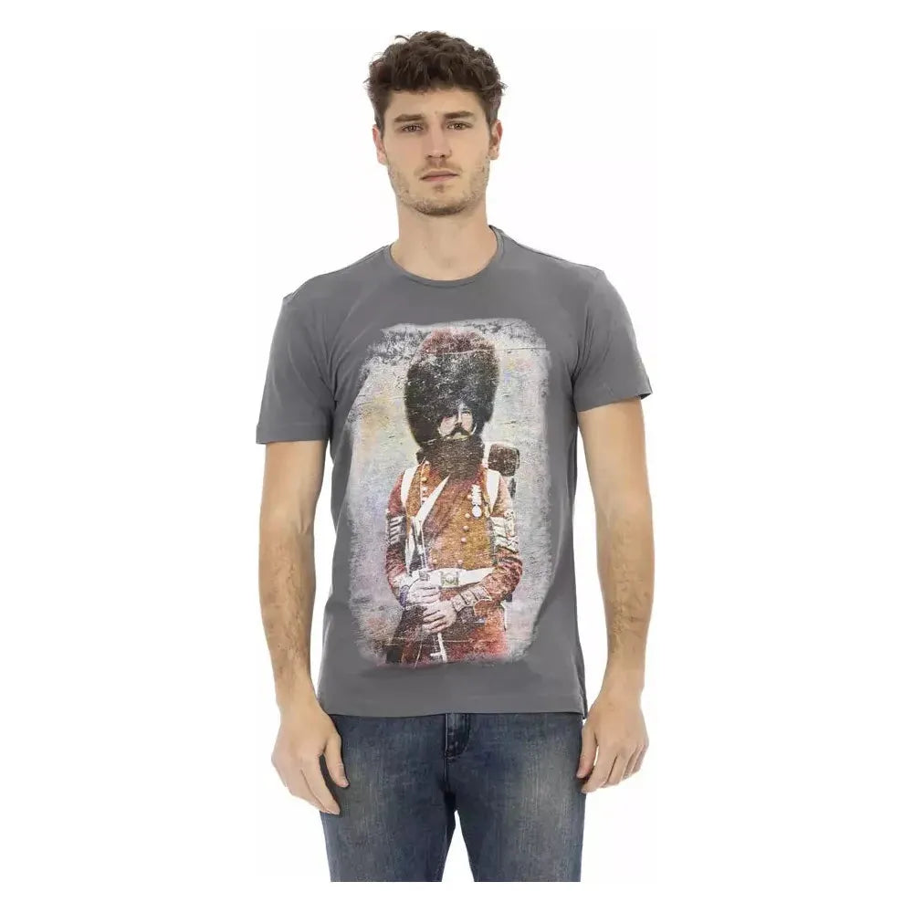 Trussardi Action Gray Cotton Men T-Shirt