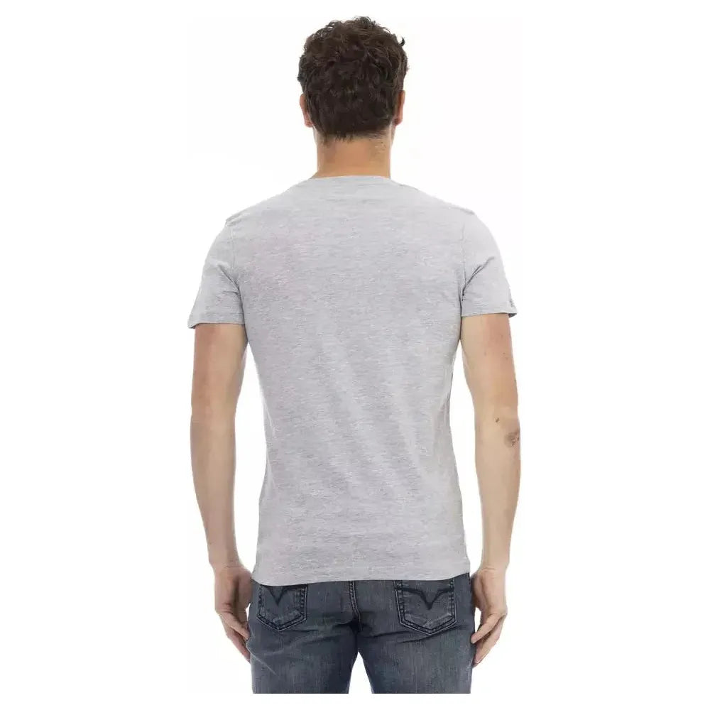 Trussardi Action Gray Cotton Men T-Shirt