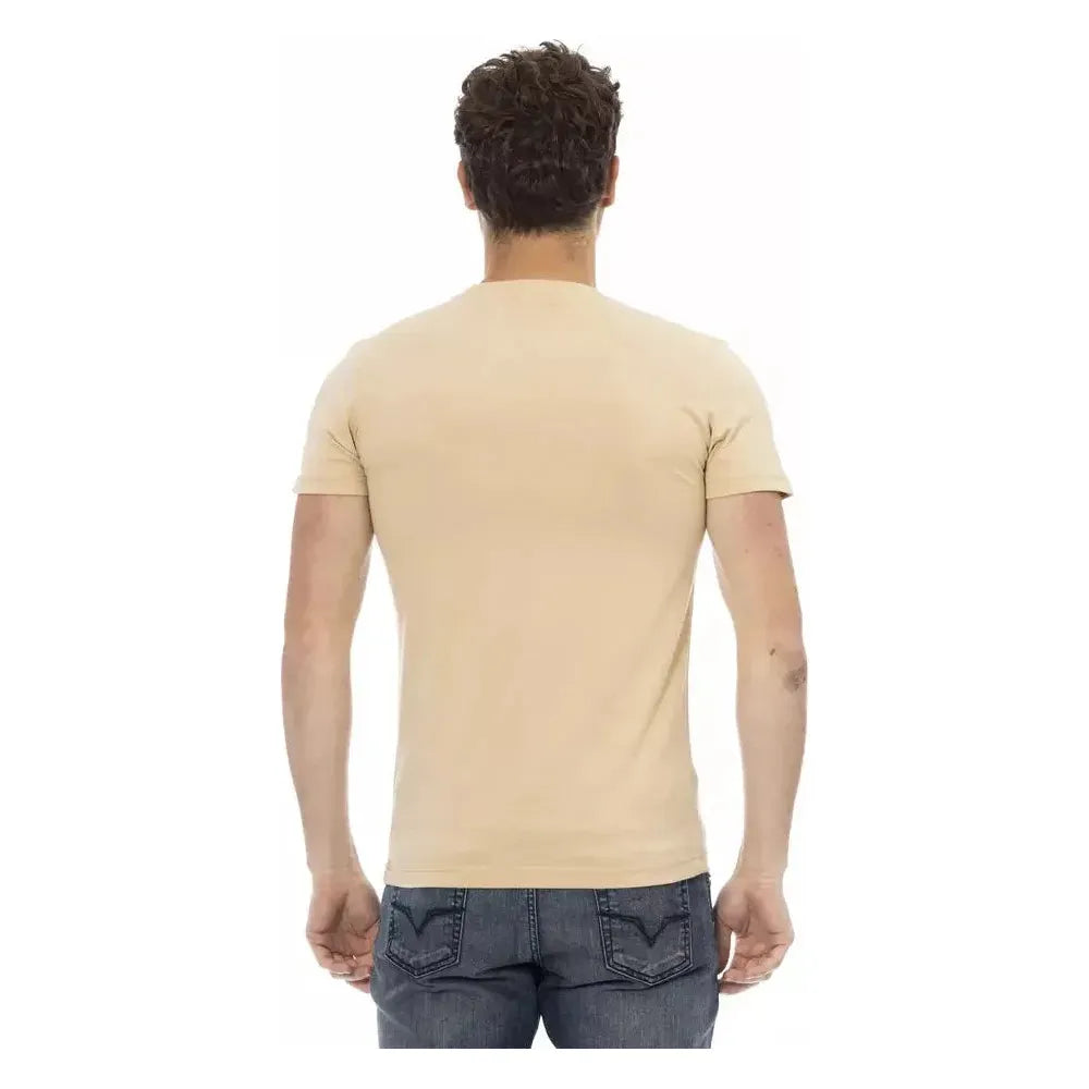 Trussardi Action Beige Cotton Men T-Shirt