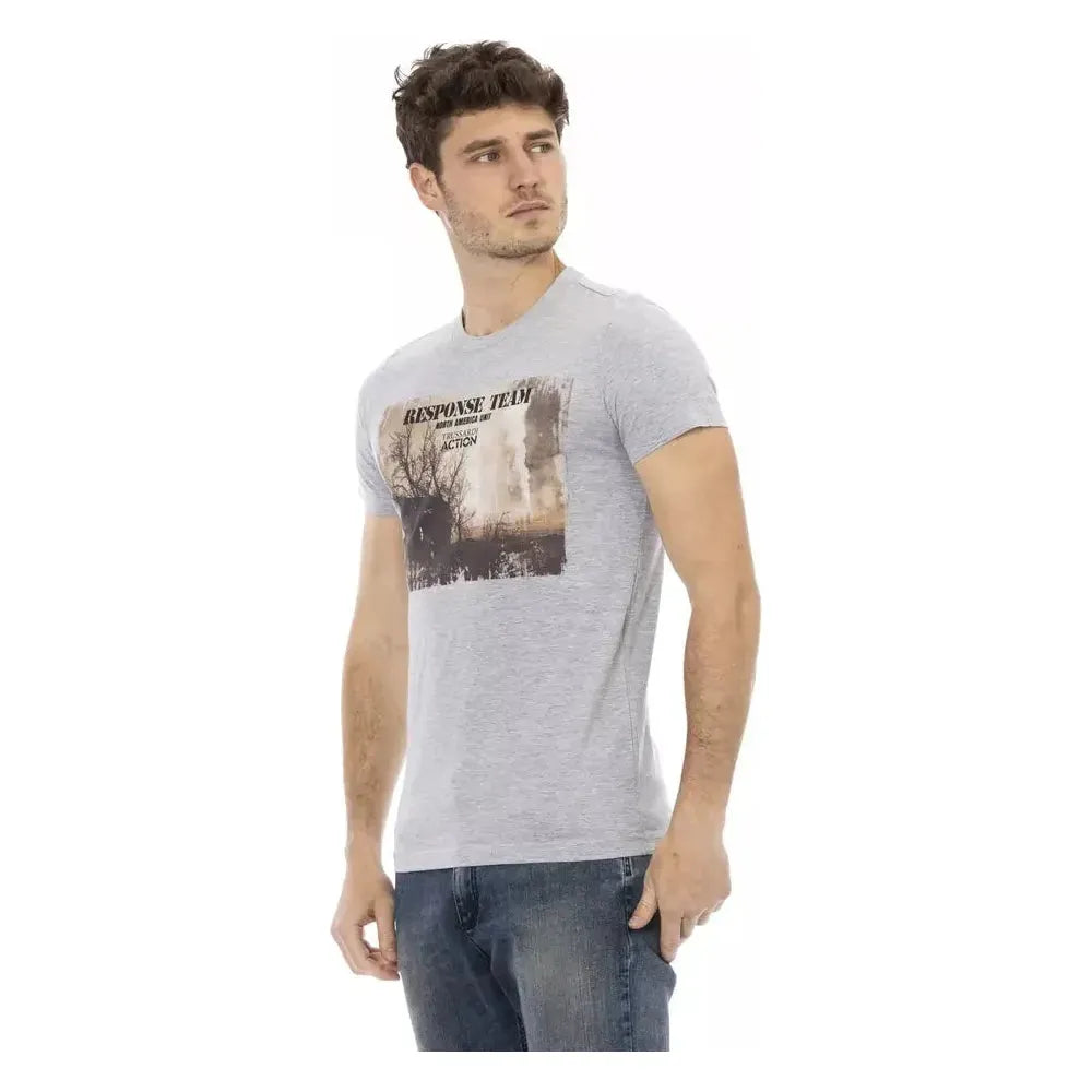 Trussardi Action Gray Cotton T-Shirt