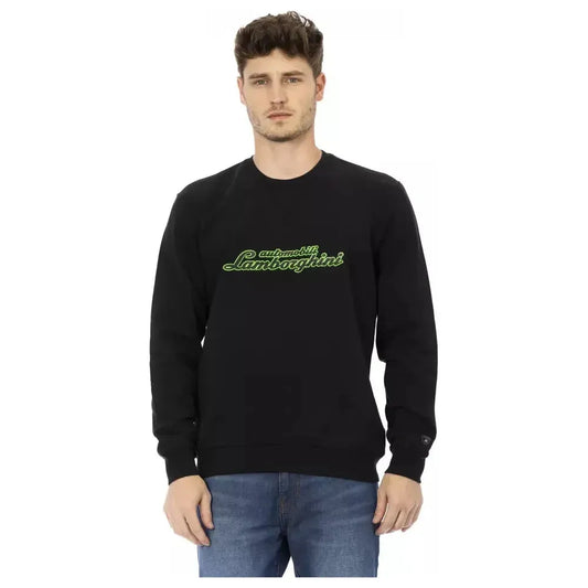 Automobili Lamborghini Black Cotton Men Sweater AU-22635-S