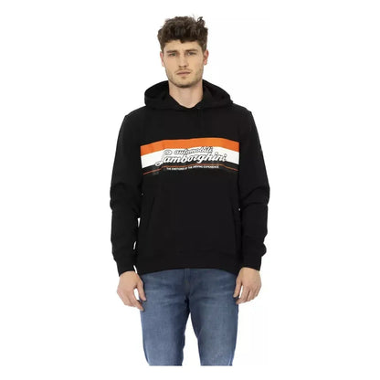 Automobili Lamborghini Black Cotton Men's Hooded Sweater