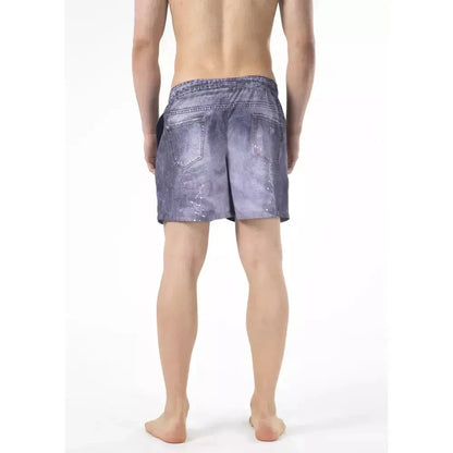 Just Cavalli Blue Polyester Men Swim Short