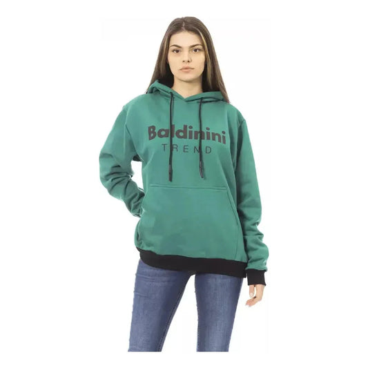 Baldinini Trend Black Cotton Women Hoodie BA-22527-M