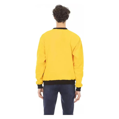 Baldinini Trend Yellow Cotton Men's Sweater Hoodie