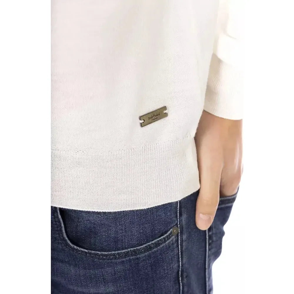 Baldinini Trend White Fabric Sweater