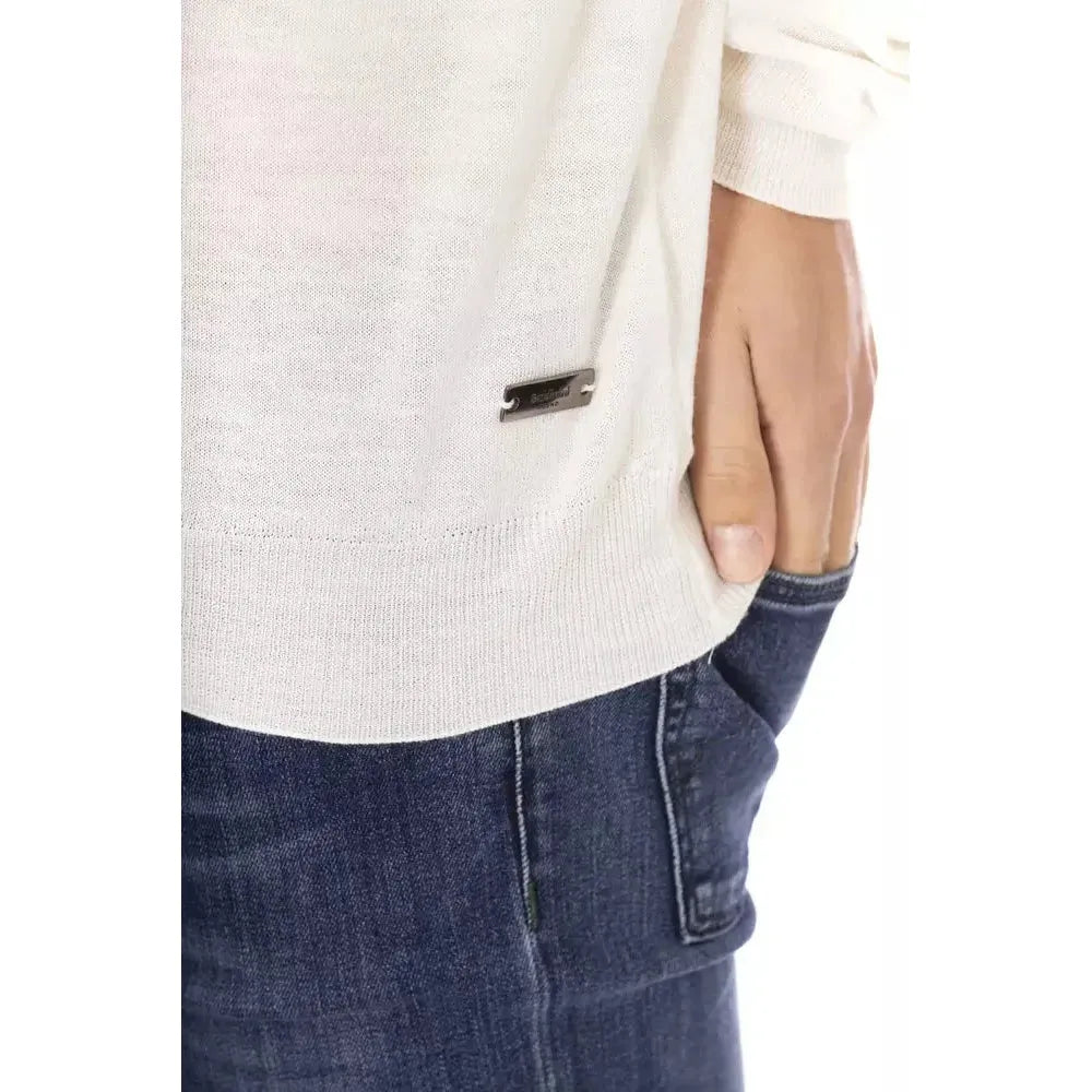 Baldinini Trend White Fabric Sweater