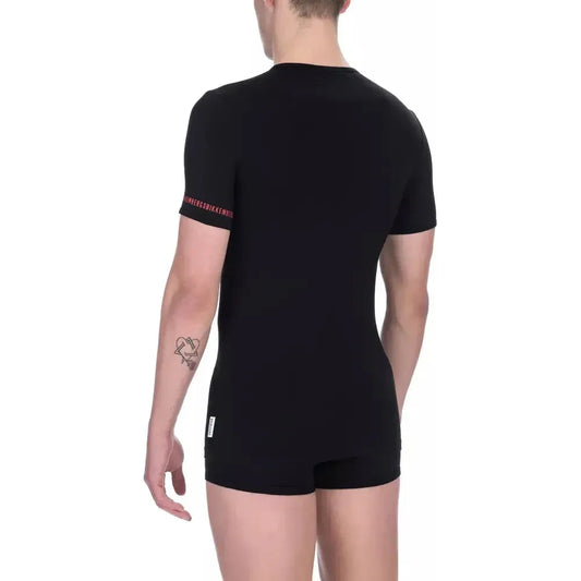 Bikkembergs Black Cotton Men T-Shirt BI-22372-S