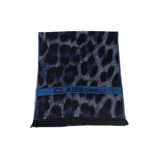 Cavalli Class Blue Wool Men Scarf CA-22209